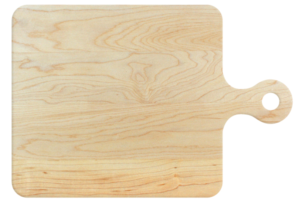 Cutting board with rounded handle