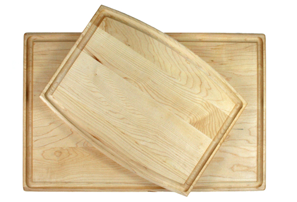 Package of two maple cutting boards with juice groove